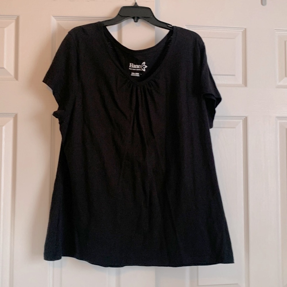 *Hanes Jersey V-Neck Tee Shirt